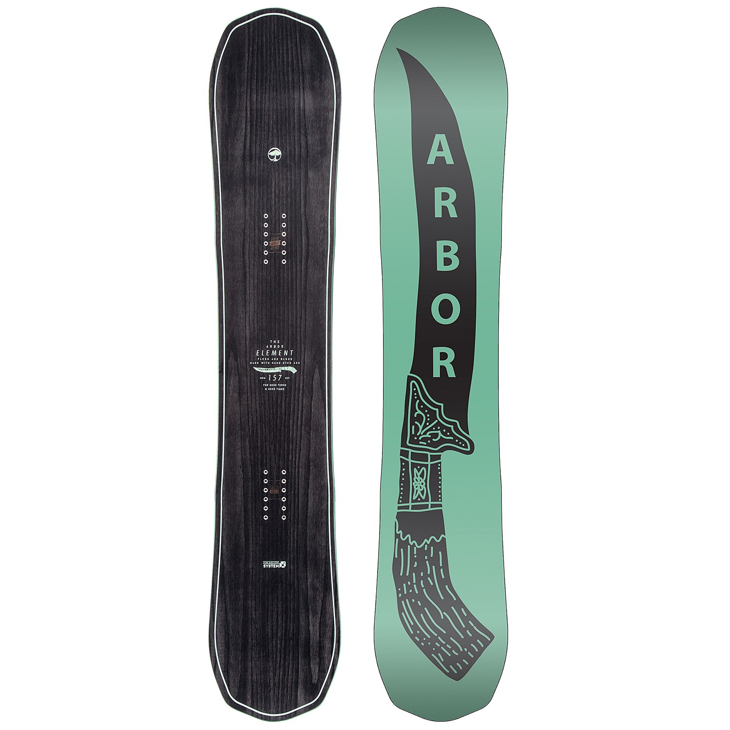 Arbor Element Snowboard + Union Contact Snowboard Bindings 2017 evo