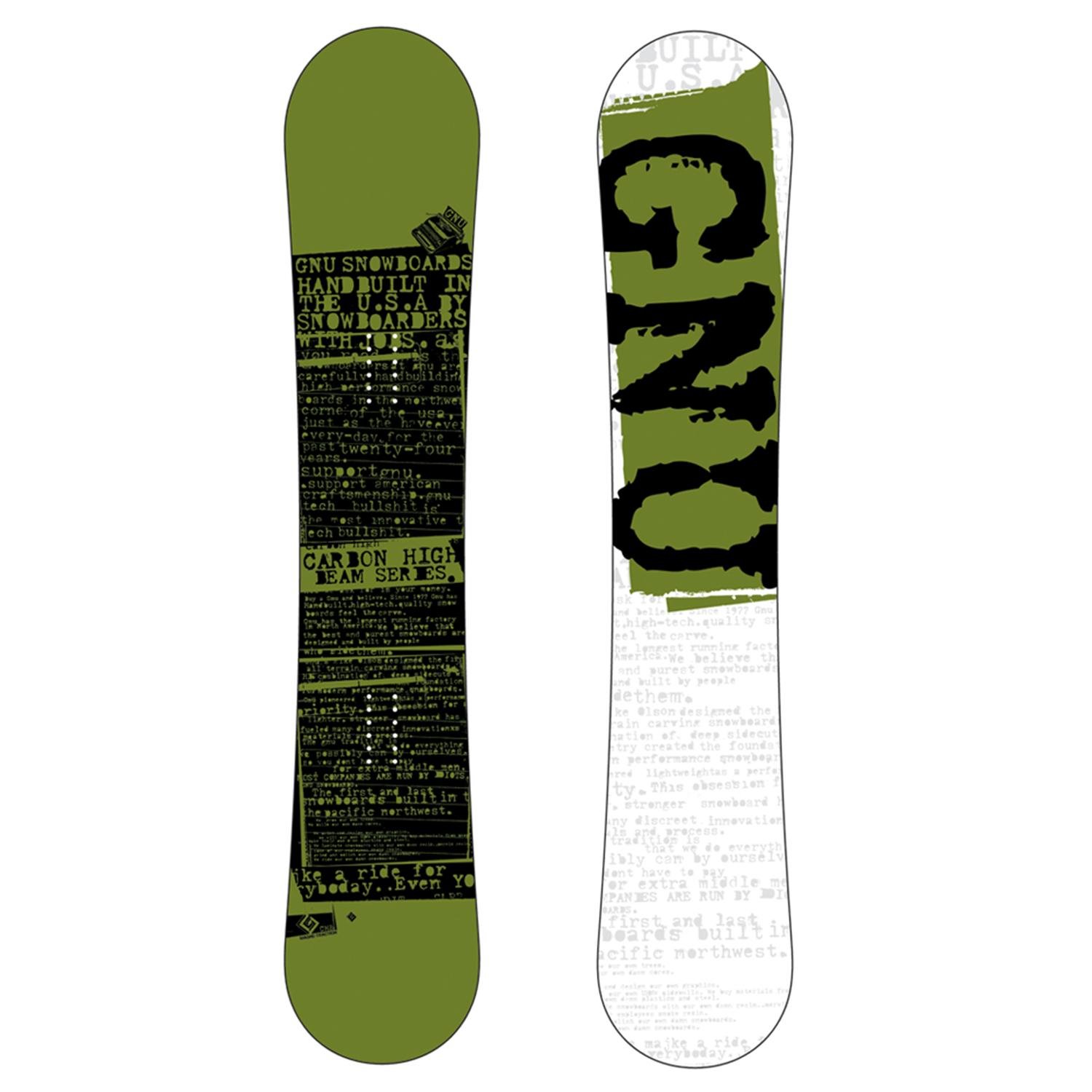 GNU Carbon High Beam Wide MTX Snowboard 2008 evo outlet