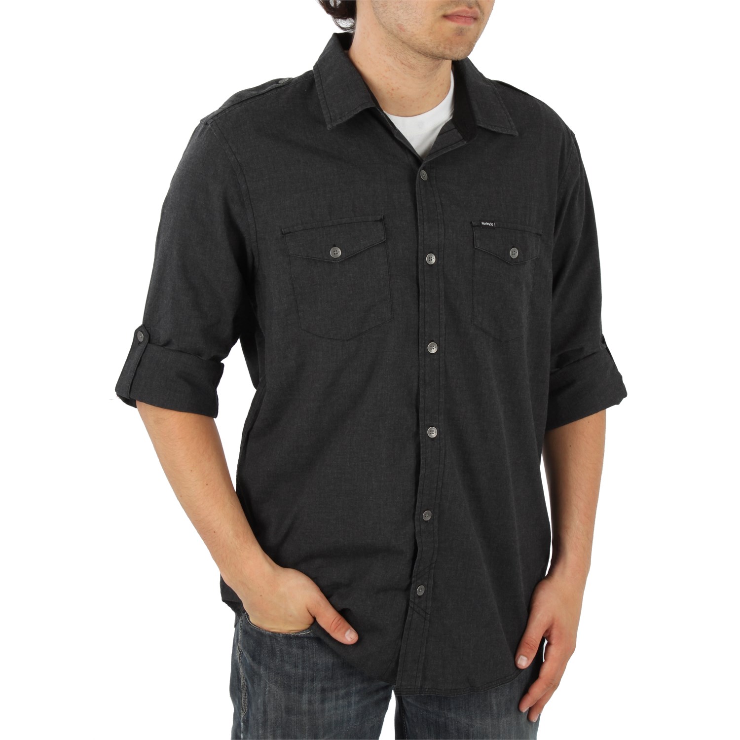 hurley button down shirt