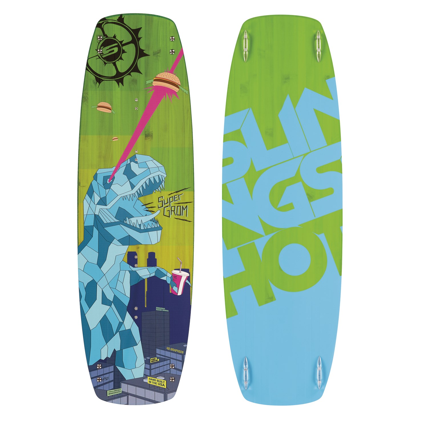 Slingshot Super Grom Wakeboard Big Kids + Option Bindings 2015 evo