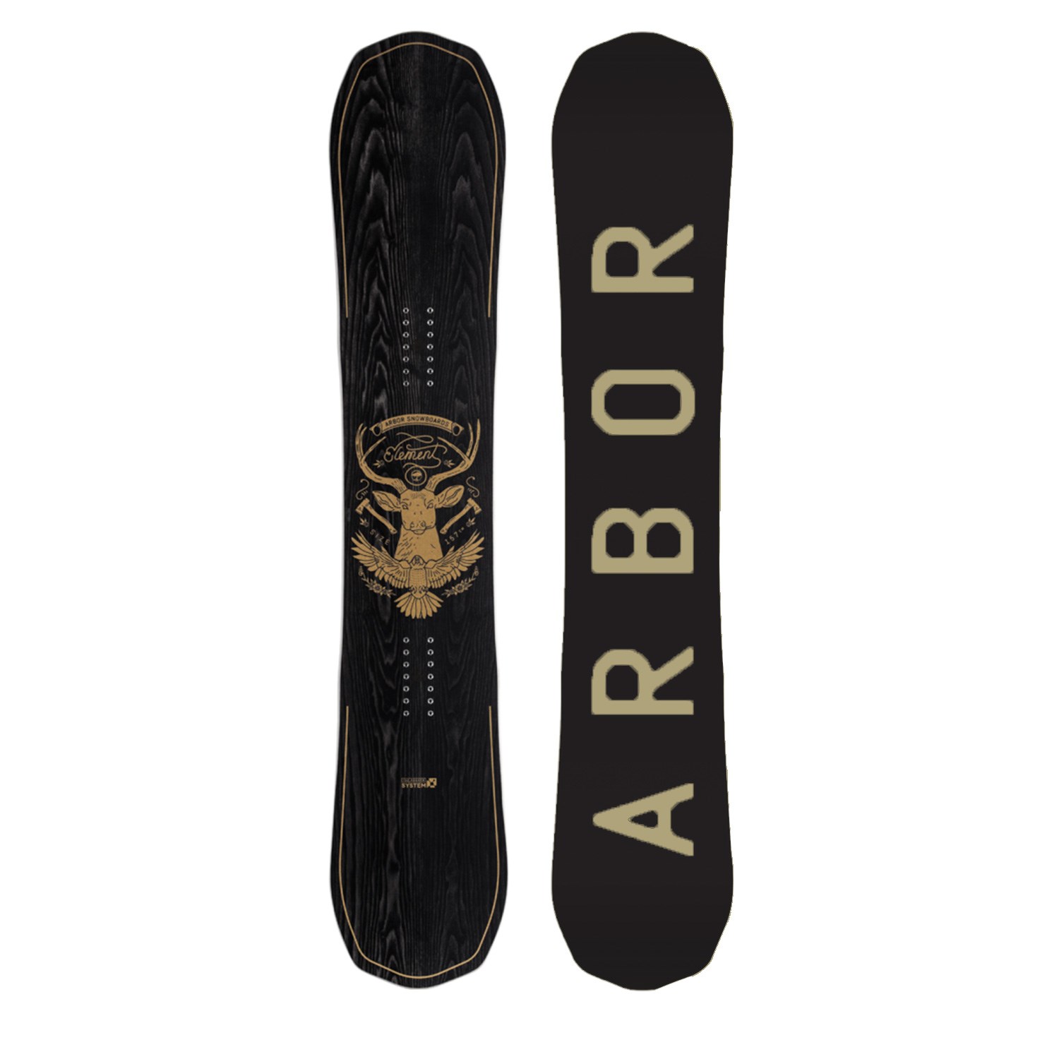 Arbor Element Black Snowboard + K2 Formula Snowboard Bindings 2016