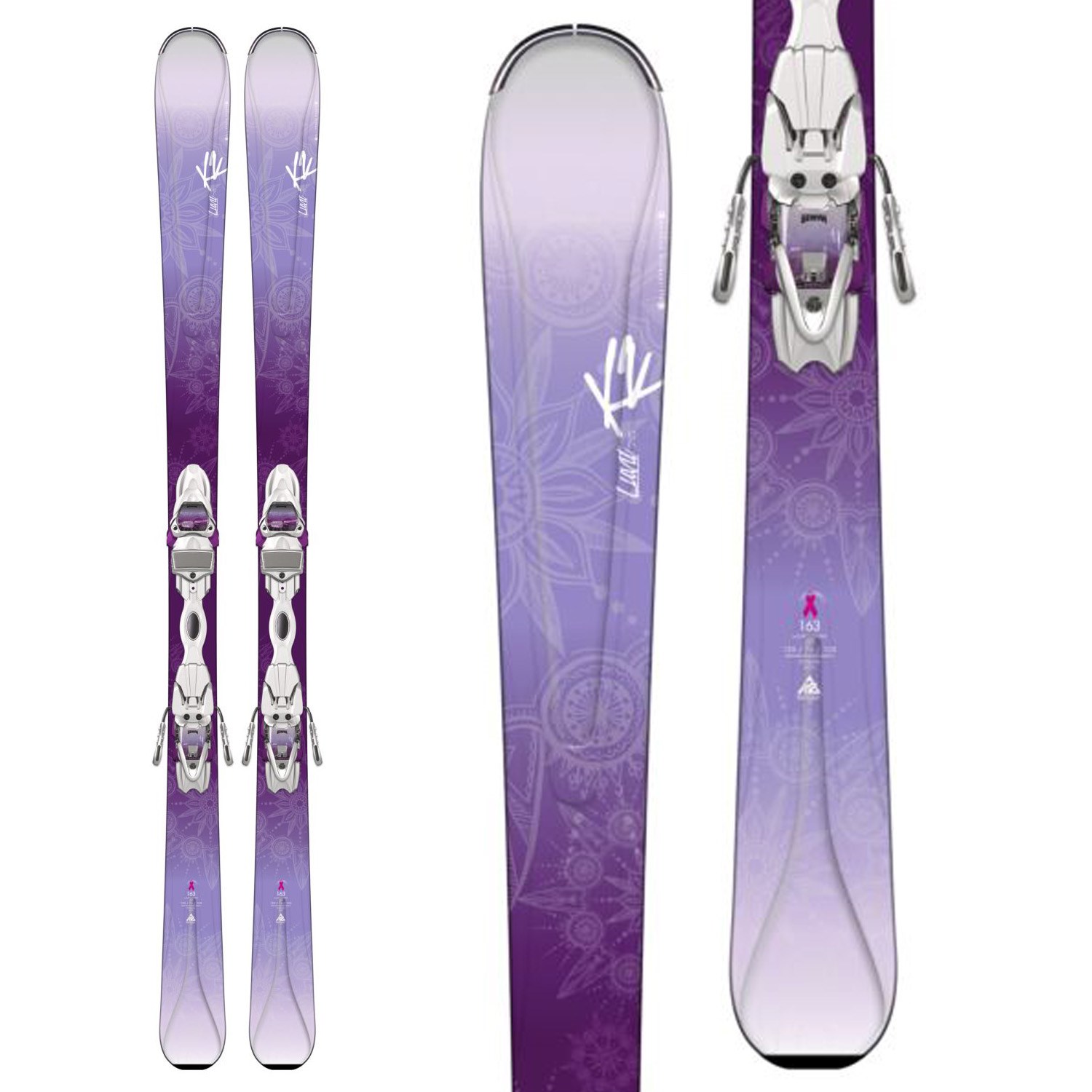 K2 LUVit 76 Skis + ER3 10 Bindings + Dalbello Luna 90 Ski Boots Women