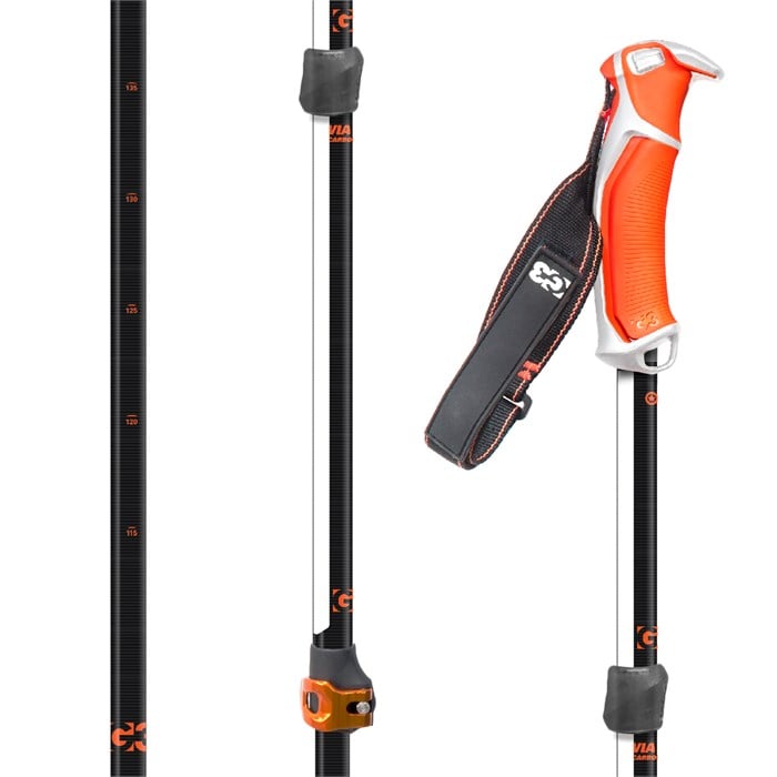G3 Via Carbon Adjustable Ski Poles 2018 evo