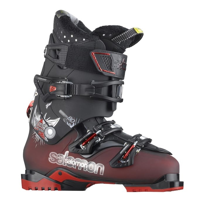 salomon quest access 80 ski boots 2013 dark red translucent black