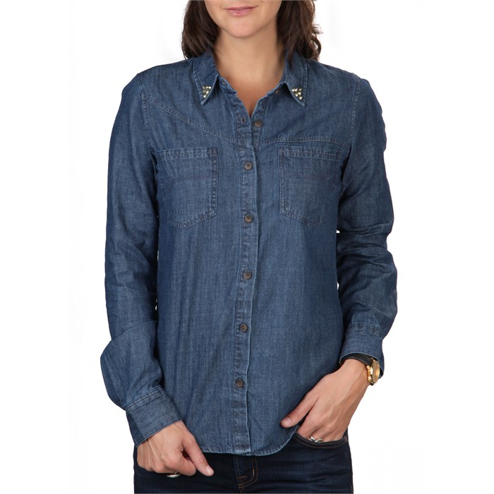 gray button down shirt women's