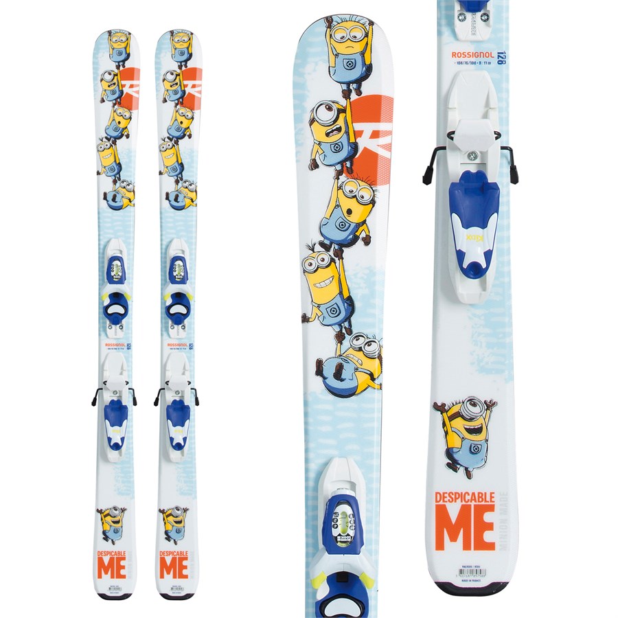 Rossignol Minions Skis + Look KidX 4 Bindings Boys' 2017 evo