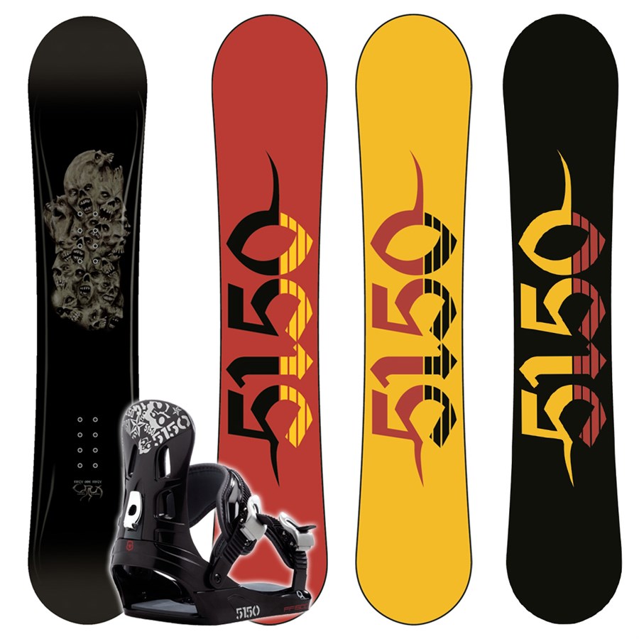 5150 Crux Wide Snowboard + FF1500 (Black) Bindings 2008 evo outlet