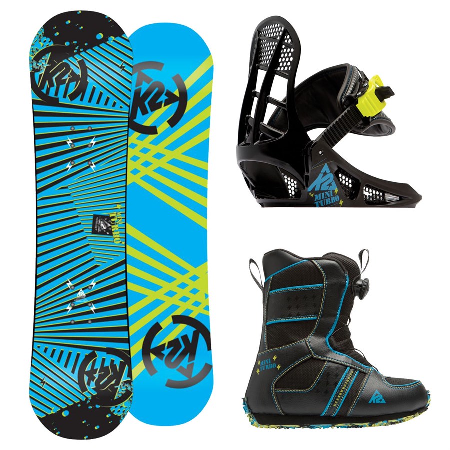 K2 Grom Pack Complete Jr. Snowboard Package Mini Turbo Rocker Board