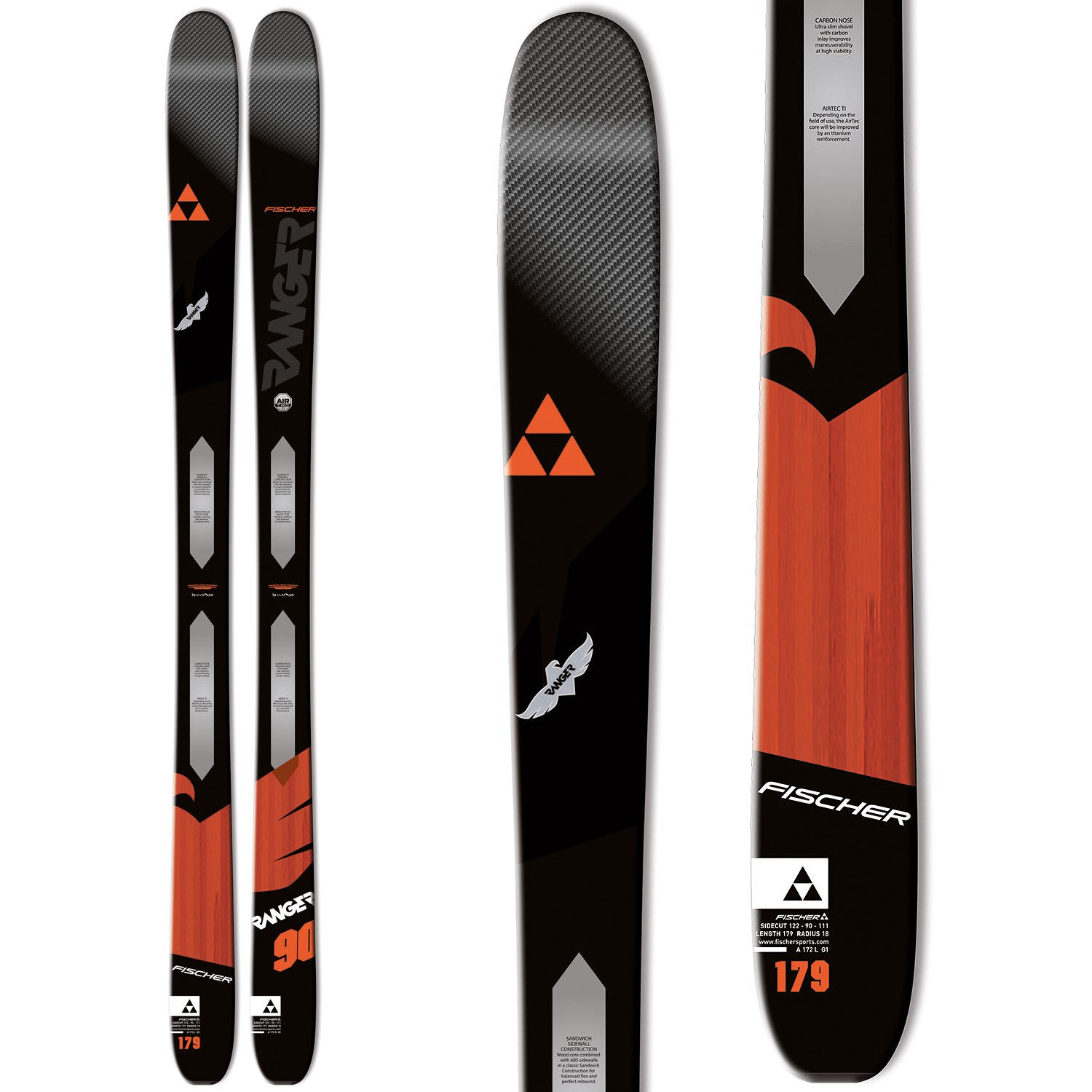 Fischer Ranger 90 Ti Skis 2016 + Fischer Profoil Ranger 90/89 Climbing ...