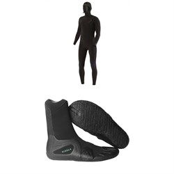 Vissla 7 Seas 4​/3 Chest Zip Hooded Wetsuit ​+ 7 Seas 3mm Split Toe Wetsuit Boots