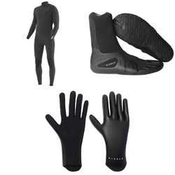 Vissla 7 Seas 4​/3 Chest Zip Wetsuit ​+ 7 Seas 3mm Split Toe Wetsuit Boots ​+ 1.5mm High Seas Wetsuit Gloves