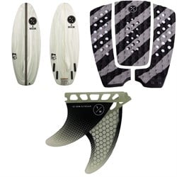 Hyperlite x Superbrand Ocka Wakesurf Board with Square Rear Traction Pad and 3.5'' Flux Surf Fin Set