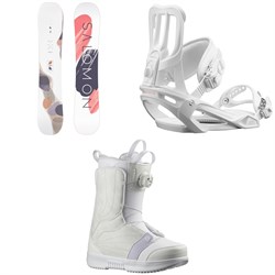 Salomon Lotus Snowboard ​+ Spell Snowboard Bindings ​+ Pearl Boa Snowboard Boots - Women's 2022