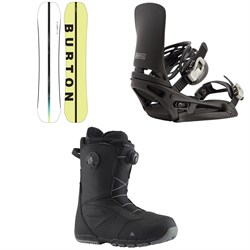 Burton Custom Snowboard ​+ Cartel EST Snowboard Bindings ​+ Ruler Boa Snowboard Boots 2022