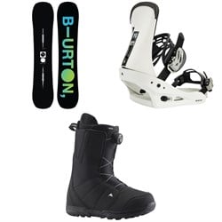 Burton Instigator Flat Top Snowboard ​+ Freestyle Snowboard Bindings ​+ Moto Boa Snowboard Boots 2022