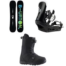 Burton Instigator Flat Top Snowboard ​+ Freestyle Snowboard Bindings ​+ Moto Boa Snowboard Boots 2023