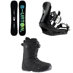 Burton Instigator Flat Top Snowboard ​+ Freestyle Snowboard Bindings ​+ Ruler Boa Snowboard Boots 2022
