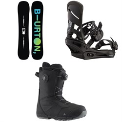 Burton Instigator Flat Top Snowboard ​+ Mission Snowboard Bindings ​+ Ruler Boa Snowboard Boots 2022