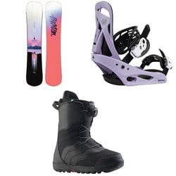 System 2020 MTNW Snowboard w/Mystic Bindings and Lux Boots Womens Complete Snowboard Package