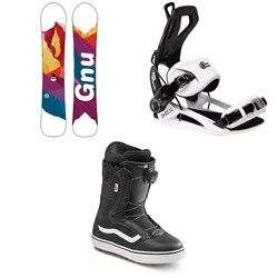 GNU Chromatic BTX Snowboard ​+ GNU B-Real Snowboard Bindings ​+ Vans Encore OG Snowboard Boots - Women's 2022