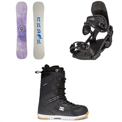 Arbor Draft Rocker Snowboard ​+ Spruce Snowboard Bindings ​+ DC Mutiny Snowboard Boots 2022