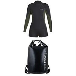 XCEL 2​/1mm Axis Long Sleeve Springsuit - Women's ​+ XCEL 20L Dry Pack