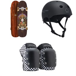 Arbor Cucharon Solstace B4BC Cruiser Complete - Women's ​+ Pro-Tec The Classic Certified EPS Skateboard Helmet ​+ Pro-Tec Street Open Back Skateboard Knee Pads