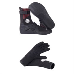 Rip Curl 5mm Flashbomb Round Toe Boots ​+ 5​/3 Flashbomb 5-Finger Wetsuit Gloves