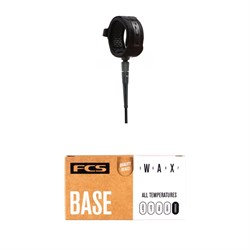 FCS 9' All Around Essential Leash ​+ FCS Surf Base Wax