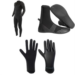 Vissla 4​/3 High Seas II Chest Zip Wetsuit ​+ 3mm High Seas Split Toe Wetsuit Boots ​+ 1.5mm High Seas Wetsuit Gloves
