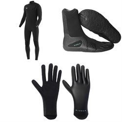 Vissla 7 Seas 4​/3 Comp Chest Zip Wetsuit ​+ 3mm 7 Seas Split Toe Wetsuit Boots ​+ 1.5mm High Seas Wetsuit Gloves