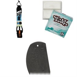 Pro-Lite 8' Freesurf Double Swivel Surfboard Leash ​+ Sticky Bumps Basecoat Wax ​+ Easy Grip Wax Comb