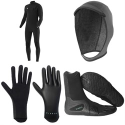 Vissla 7 Seas 4​/3 Comp Chest Zip Wetsuit ​+ 3mm 7 Seas Wetsuit Hood ​+ 1.5mm High Seas Wetsuit Gloves ​+ 3mm 7 Seas Split Toe Wetsuit Boots