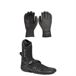 XCEL 3mm Drylock Texture Skin 5-Finger Wetsuit Gloves ​+ 3mm Drylock Split Toe Wetsuit Boots
