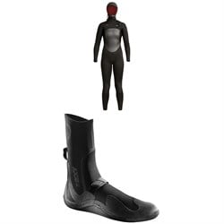XCEL 5​/4 Axis Hooded Wetsuit - Women's ​+ 5mm Axis Round Toe Wetsuit Boots