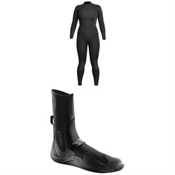 XCEL 4​/3 Axis Back Zip Wetsuit - Women's ​+ 3mm Axis Round Toe Wetsuit Boots