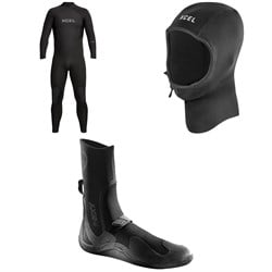 XCEL 4​/3 Axis Back Zip Wetsuit ​+ 2mm Axis Wetsuit Hood ​+ 3mm Axis Round Toe Wetsuit Boots