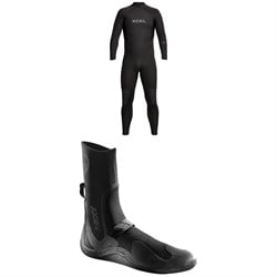 XCEL 4​/3 Axis Back Zip Wetsuit ​+ 3mm Axis Round Toe Wetsuit Boots