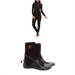 Billabong 4​/3 Synergy Chest Zip Wetsuit ​+ 3mm Synergy HS Wetsuit Boots - Women's