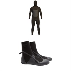 Billabong 5​/4 Absolute Plus Chest Zip Hooded Wetsuit ​+ 5mm Absolute Round Toe Wetsuit Boots