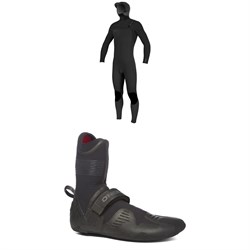 O'Neill 5​/4​+ Hyperfreak Chest Zip Hooded Wetsuit ​+ 5mm Psycho Tech RT Wetsuit Boots