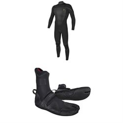 O'Neill 4.5​/3.5 Mutant Legend Chest Zip Hooded Wetsuit ​+ 3​/2 Psycho Tech Split Toe Wetsuit Boots