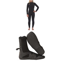 Sisstrevolution 5​/4 7 Seas Chest Zip Wetsuit ​+ 5mm Round Toe Wetsuit Boots - Women's