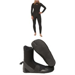 Sisstrevolution 4​/3 7 Seas Back Zip Wetsuit ​+ 3mm Split Toe Wetsuit Boots - Women's