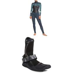 Roxy 4​/3 Syncro Back Zip GBS Wetsuit ​+ 3mm Performance Split Toe Wetsuit Boots - Women's