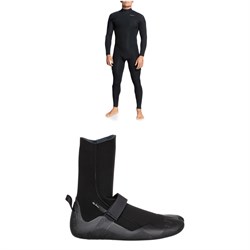 Quiksilver 4​/3 Everyday Sessions Back Zip GBS Wetsuit ​+ 3mm Everyday Sessions Round Toe Wetsuit Boots