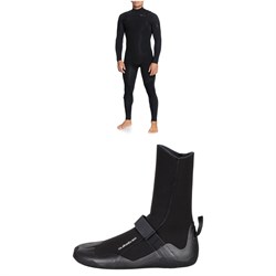 Quiksilver 5​/4​/3 Everyday Sessions Chest Zip GBS Wetsuit ​+ 5mm Everyday Sessions Round Toe Wetsuit Boots