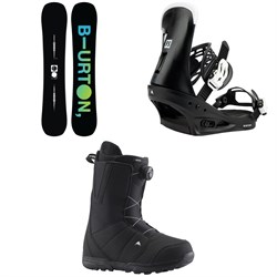 Burton Instigator PurePop Camber Snowboard ​+ Freestyle Snowboard Bindings ​+ Moto Boa Snowboard Boots 2023
