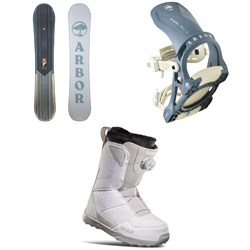 Arbor Ethos Snowboard ​+ Acacia Snowboard Bindings ​+ thirtytwo Shifty Boa Snowboard Boots - Women's 2023