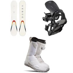 Arbor Poparazzi Rocker Snowboard ​+ Acacia Snowboard Bindings ​+ thirtytwo Shifty Boa Snowboard Boots - Women's 2023